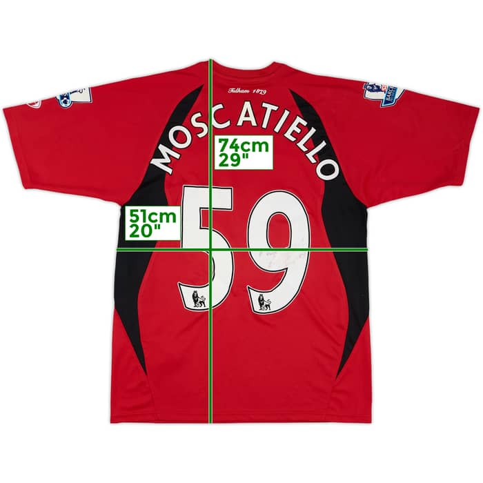2009-10 Fulham Match Issue Signed Away Shirt Moscatiello #59