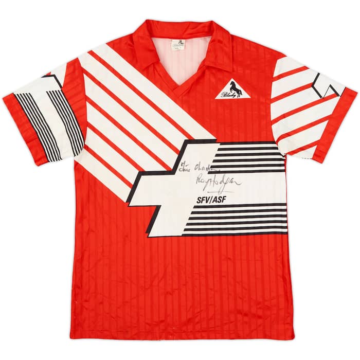 1990-92 Switzerland Signed Home Shirt - 6/10 - (S)