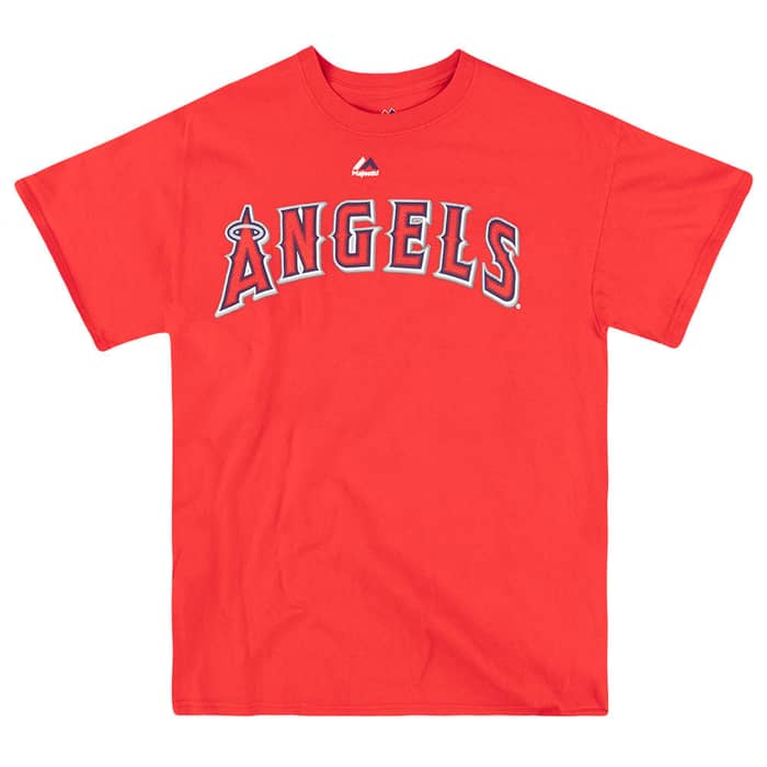 2014 LA Angels Trout #27 Majestic Tee L