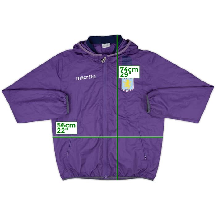 2012-13 Aston Villa Macron Hooded Track Jacket - 8/10 - (L)