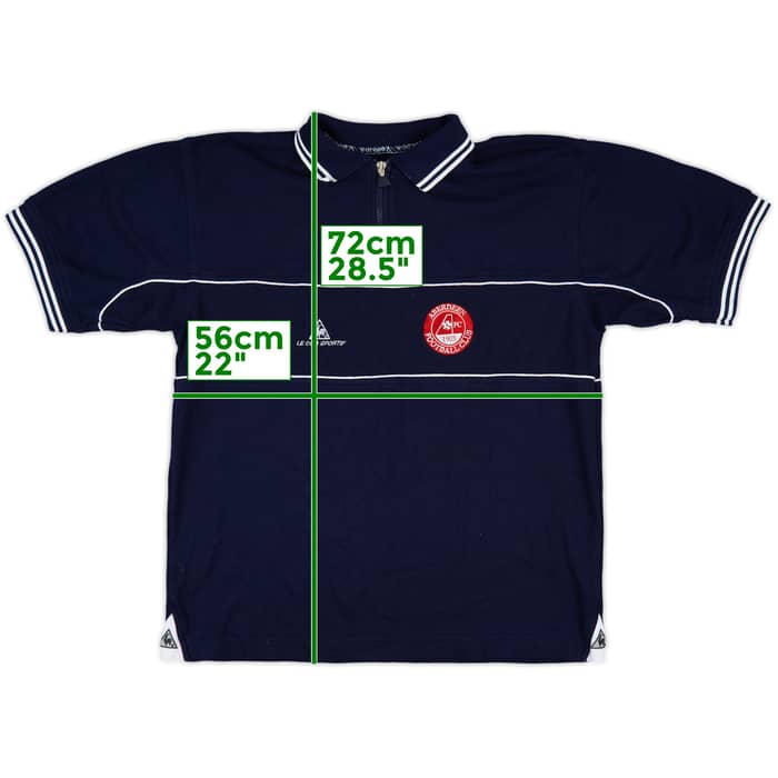 2001-02 Aberdeen Le Coq Sportif 1/4 Zip Polo Shirt - 9/10 - (M)