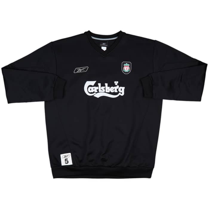 2003-04 Liverpool Reebok Player Issue Sweat Top #5 (Baros) - 8/10 - (XL)