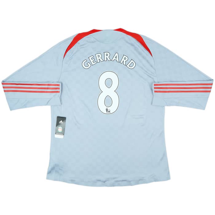 2008-09 Liverpool Player Issue Away L/S Shirt Gerrard #8 (XXL)