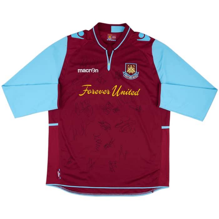 2012-13 West Ham Squad Signed Home L/S Shirt - 8/10 - (L)