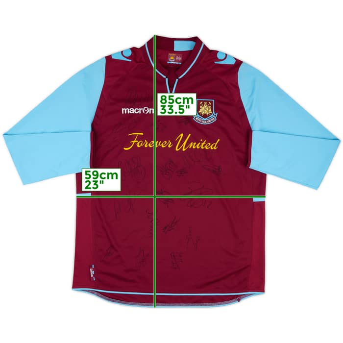 2012-13 West Ham Squad Signed Home L/S Shirt - 8/10 - (L)