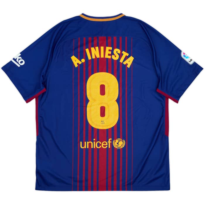 2017-18 Barcelona Home Shirt A.Iniesta #8 (XL)