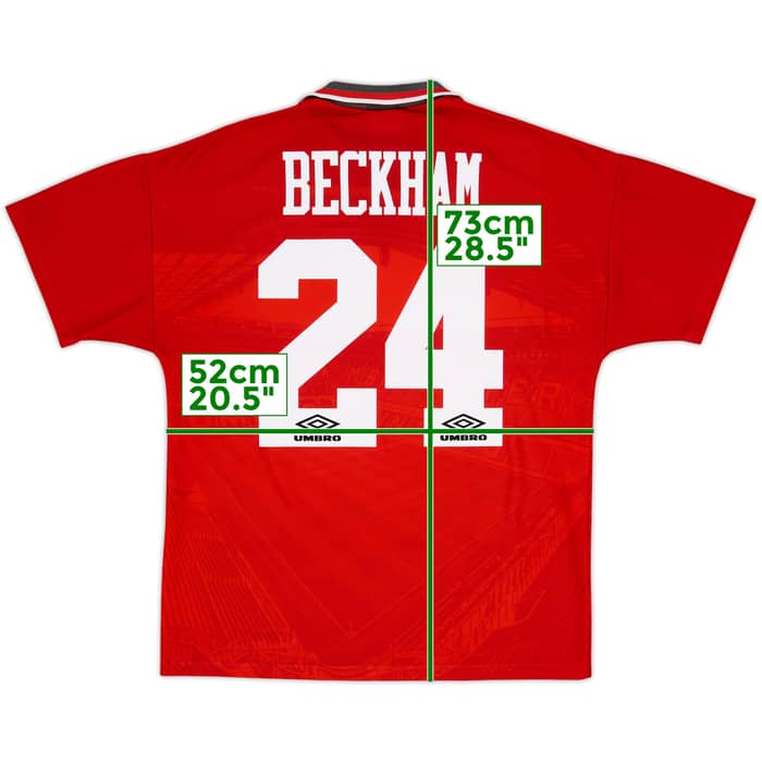 1994-96 Manchester United Home Shirt Beckham #24 - 6/10 - (M)