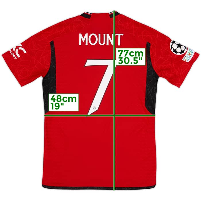 2023-24 Manchester United Authentic Home Shirt Mount #7 - 8/10 - (M)