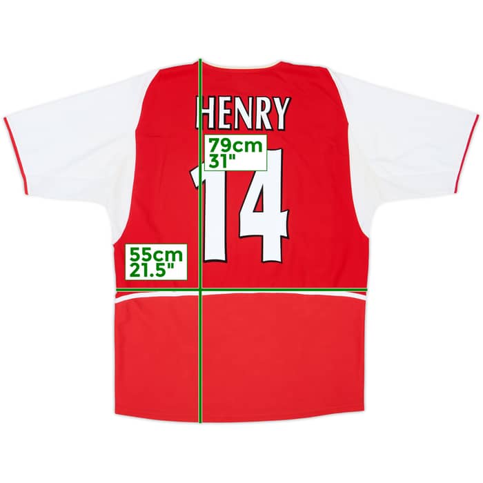 2002-04 Arsenal Home Shirt Henry #14 - 8/10 - (XL)
