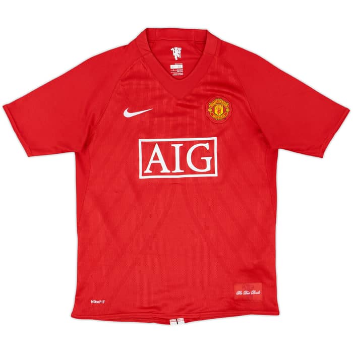 2007-09 Manchester United Home Shirt Ronaldo #7 - 8/10 - (XL.Boys)