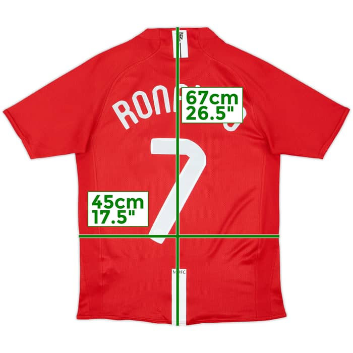 2007-09 Manchester United Home Shirt Ronaldo #7 - 8/10 - (XL.Boys)