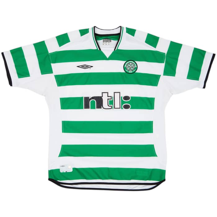 2001-03 Celtic Home Shirt Larsson #7 - 8/10 - (L)