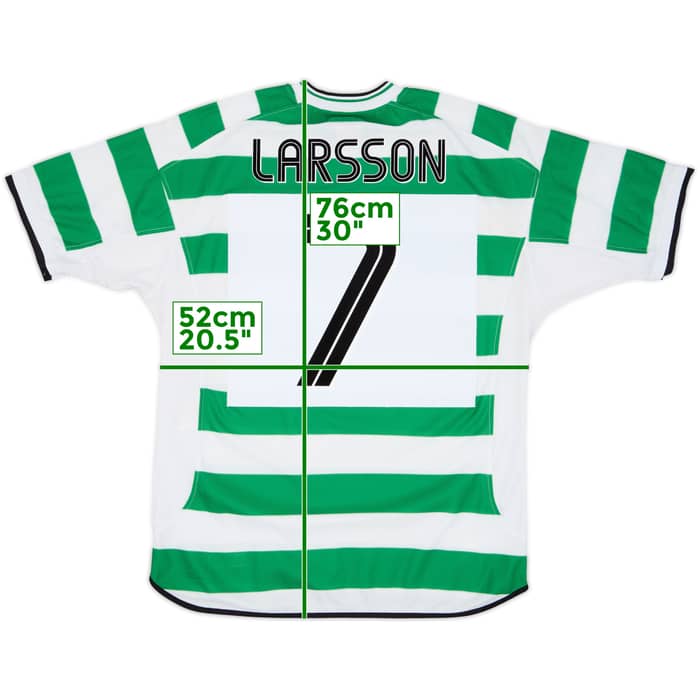 2001-03 Celtic Home Shirt Larsson #7 - 8/10 - (L)