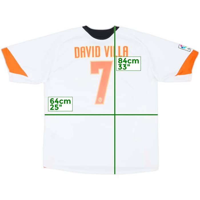 2005-06 Valencia Home Shirt David Villa #7 - 8/10 - (XXL)