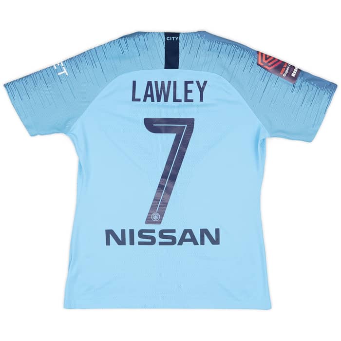 2018-19 Manchester City Women's Match Issue Home Shirt Lawley #7 (M)