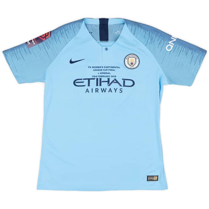 2018-19 Manchester City Women's Match Issue Home Shirt Lawley #7 (M)