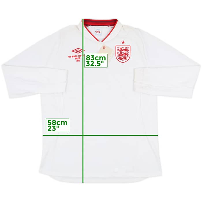 2012-13 England 'World Cup Finals 2014' Home L/S Shirt (XXL)