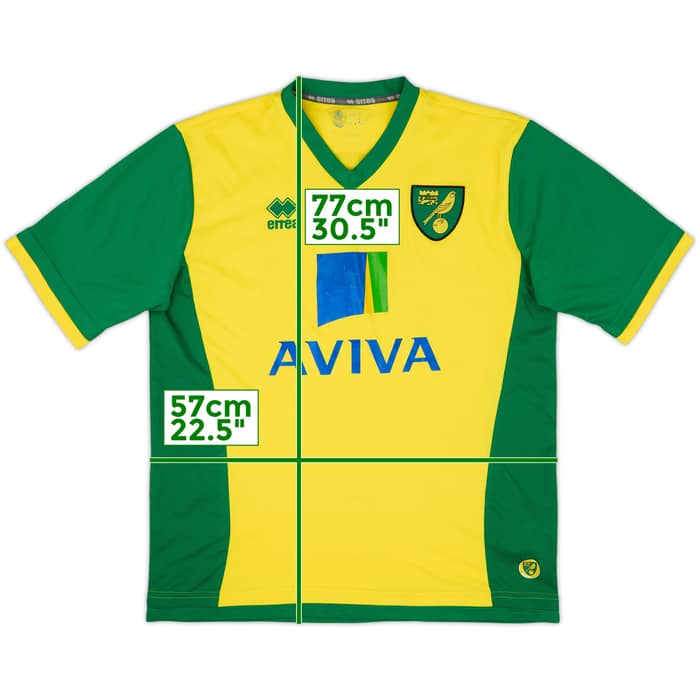 2013-14 Norwich Home Shirt - 7/10 - (XL)