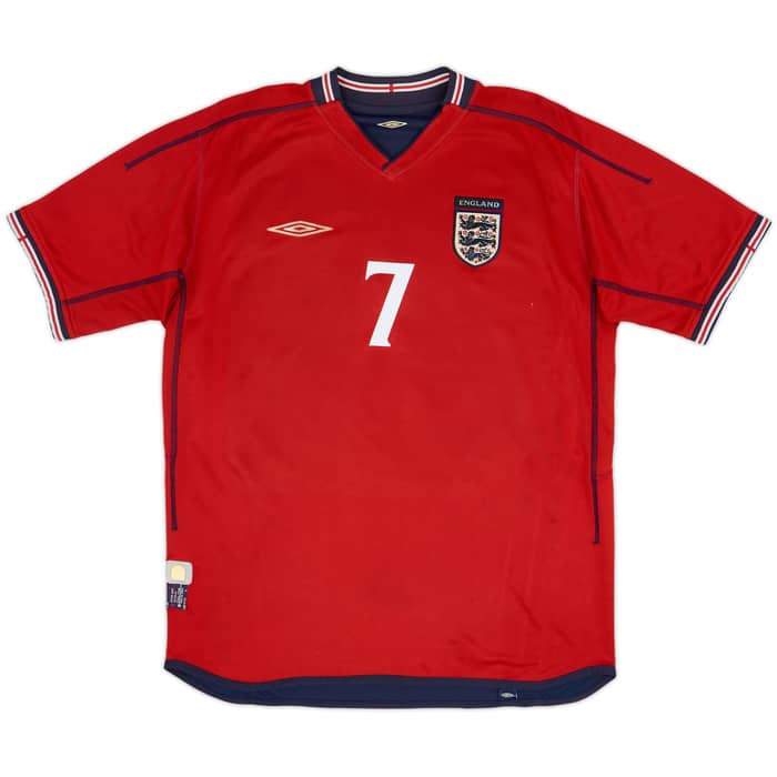 2002-04 England Away Shirt Beckham #7 - 5/10 - (L)