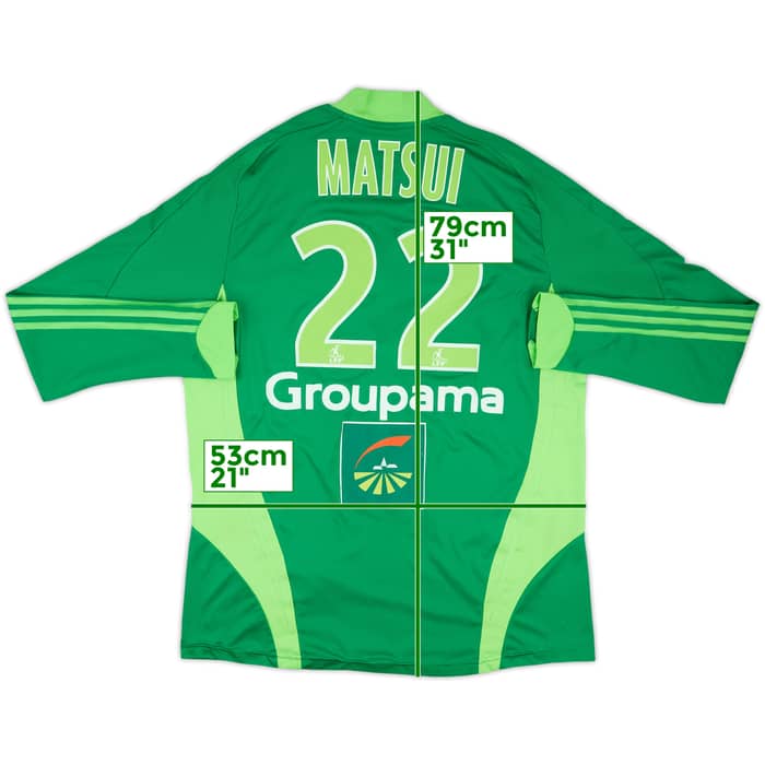 2008-09 Saint Etienne Match Issue Home L/S Shirt Matsui #22