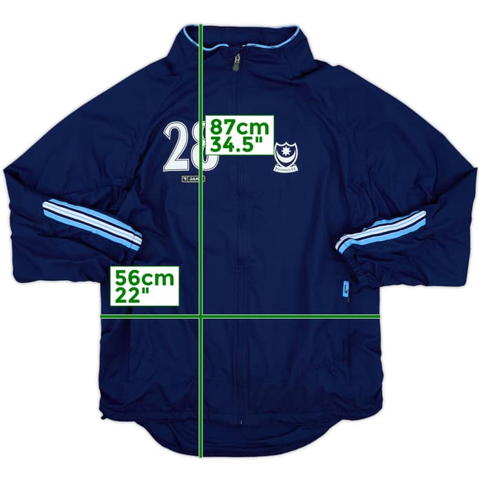 2005-06 Portsmouth Player Issue Jako Hooded Rain Jacket #28 (Davis) - 9/10 - (XL)