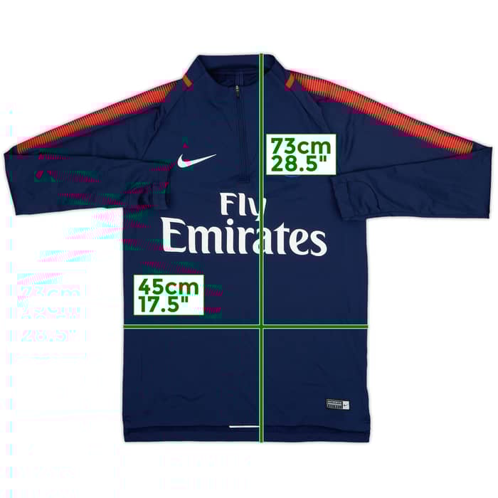 2017-18 Paris Saint-Germain Nike 1/4 Zip Drill Top - 10/10 - (S)
