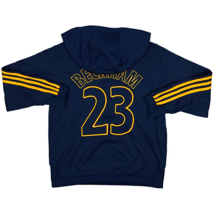 2007-08 LA Galaxy Beckham #23 adidas 1/4 Zip Hooded Sweat Top - 8/10 - (XL.Boys)