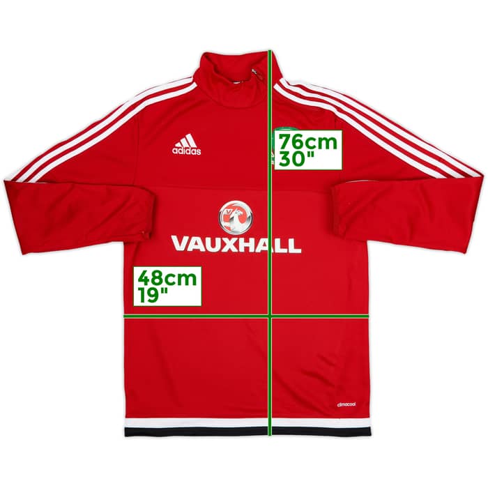 2015-16 Wales adidas 1/4 Zip Drill Top - 9/10 - (S)