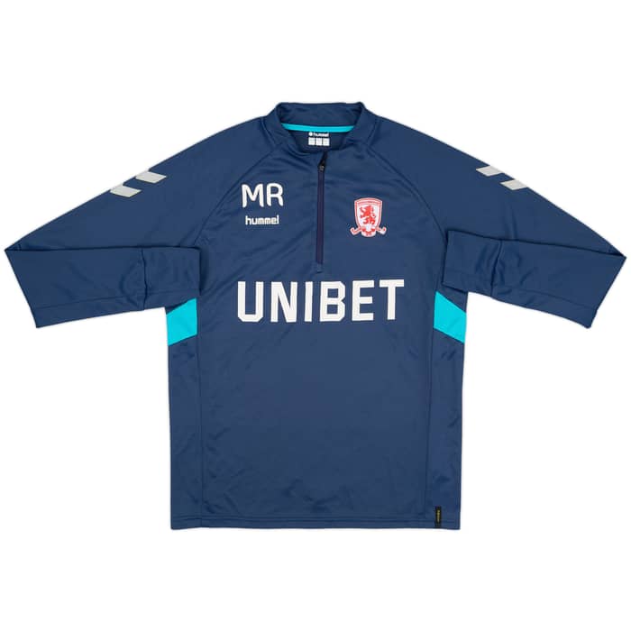 2018-19 Middlesbrough Hummel Staff Issue 1/4 Zip Drill Top MR - 7/10 - (L)