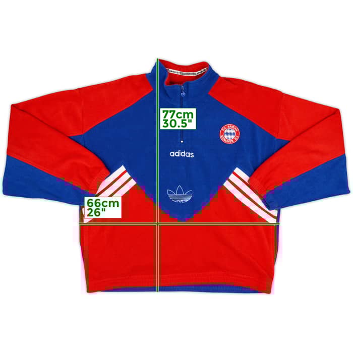 1995-96 Bayern Munich adidas 1/4 Zip Fleece Top - 10/10 - (L)