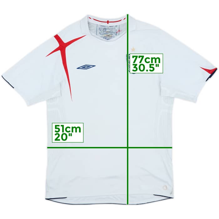 2005-07 England Home Shirt - 5/10 - (L)
