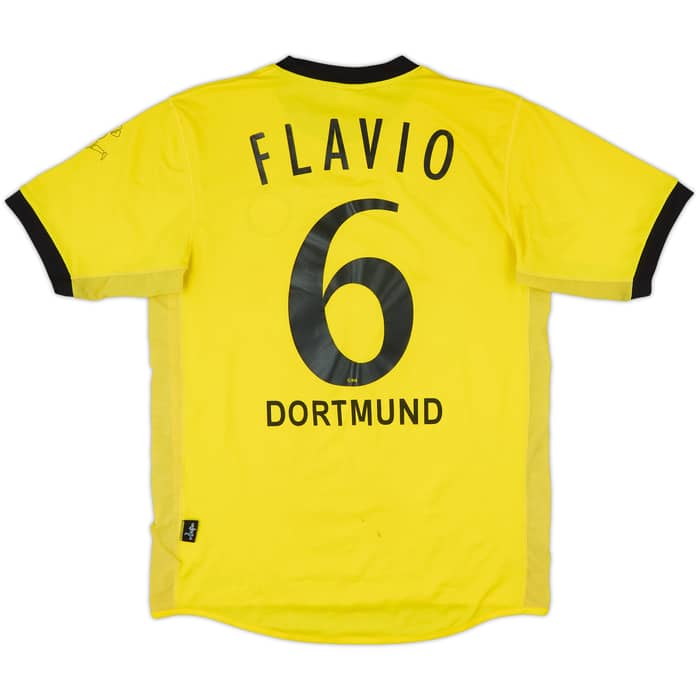 2003-04 Borussia Dortmund Signed Home Shirt Flavio #6 - 6/10 - (S)