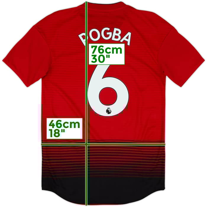 2018-19 Manchester United Authentic Home Shirt Pogba #6 - 7/10 - (S)