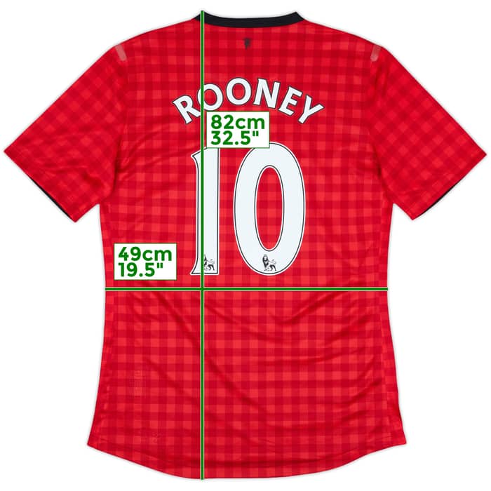 2012-13 Manchester United Player Issue Home Shirt Rooney #10 (L)