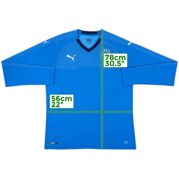 2018-19 Italy Home L/S Shirt - 9/10 - (XL)