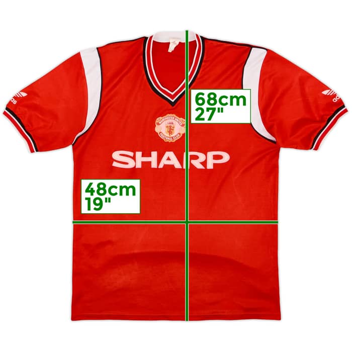 1984-86 Manchester United Home Shirt #4 (Moses) - 8/10 - (L)
