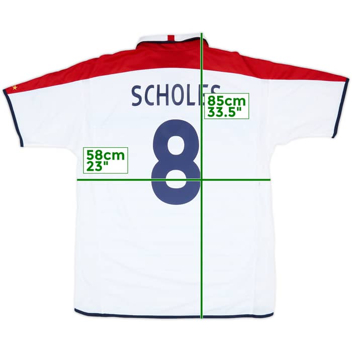 2003-05 England Home Shirt Scholes #8 - 5/10 - (XL)