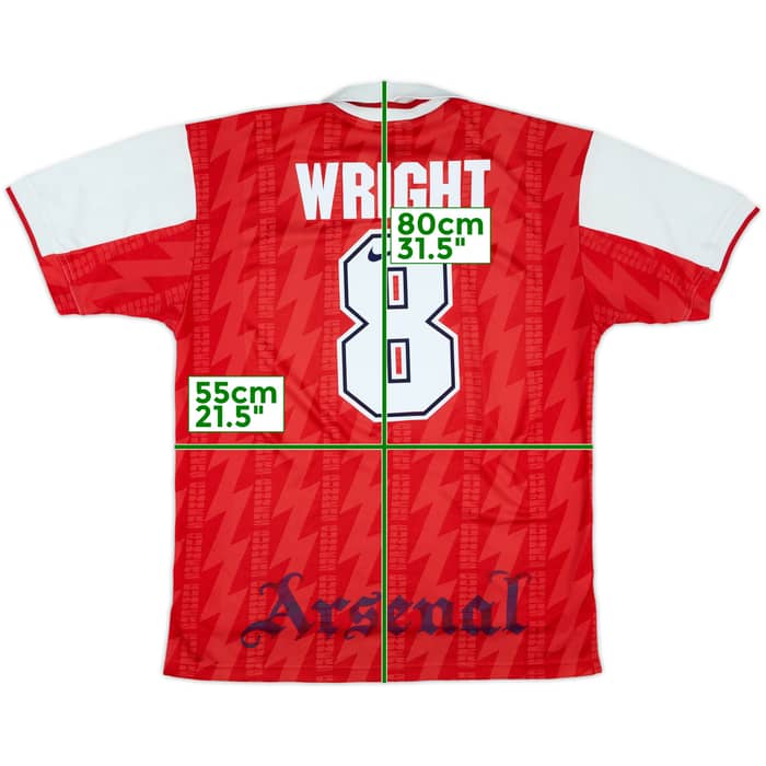 1994-96 Arsenal Home Shirt Wright #8 - 8/10 - (L)