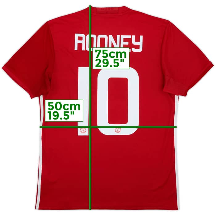 2016-17 Manchester United Home Shirt Rooney #10 - 6/10 - (M)