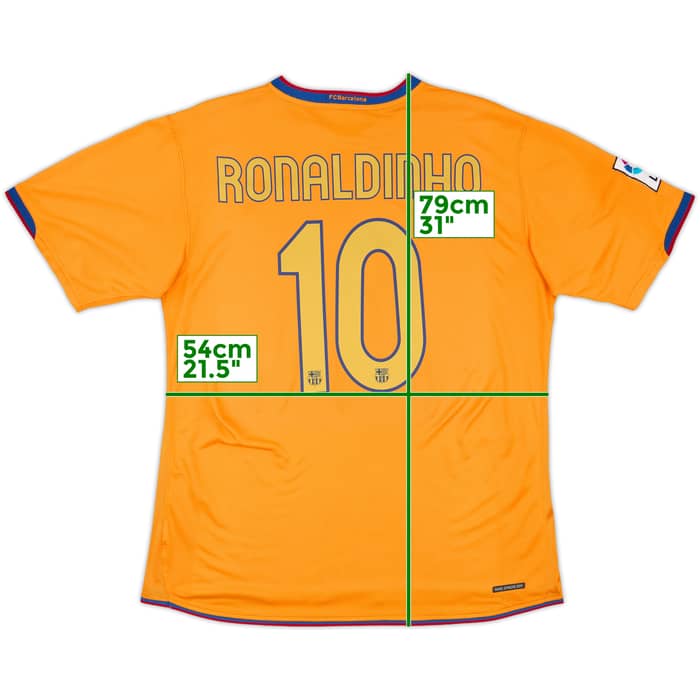 2006-08 Barcelona Away Shirt Ronaldinho #10 - 8/10 - (L)