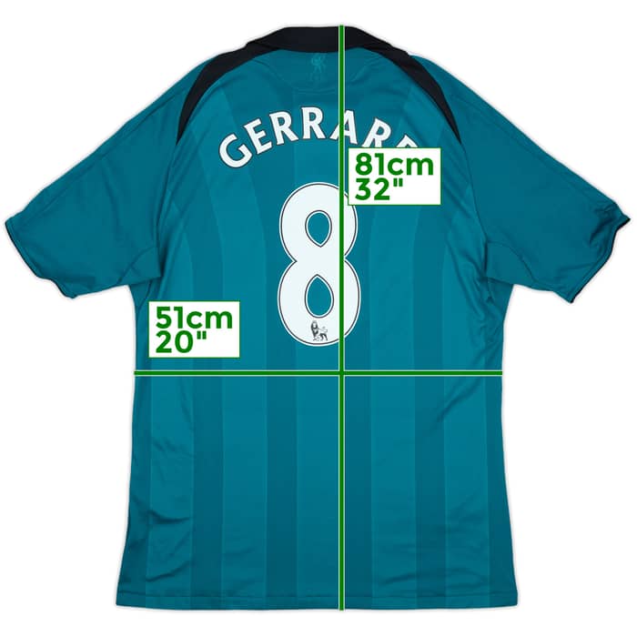 2008-09 Liverpool Third Shirt Gerrard #8 - 8/10 - (L)
