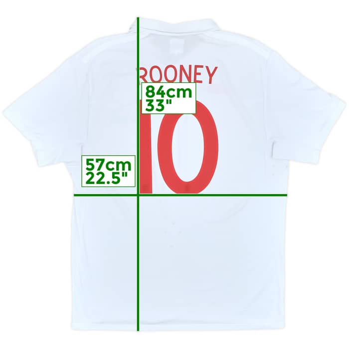 2009-10 England Home Shirt Rooney #10 - 7/10 - (XXL)