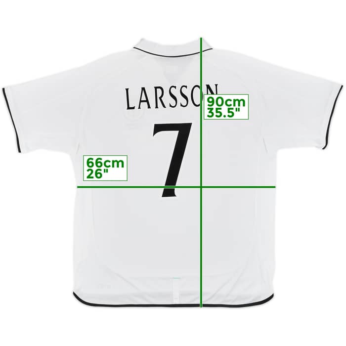 2001-02 Celtic Away Shirt Larsson #7 - 8/10 - (3XL)