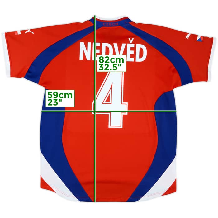 2000-02 Czech Republic Basic Home Shirt Nedved #4 - 7/10 - (XL)