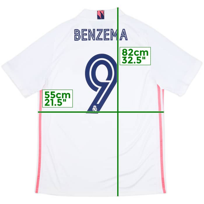 2020-21 Real Madrid Home Shirt Benzema #9 - 9/10 - (L)