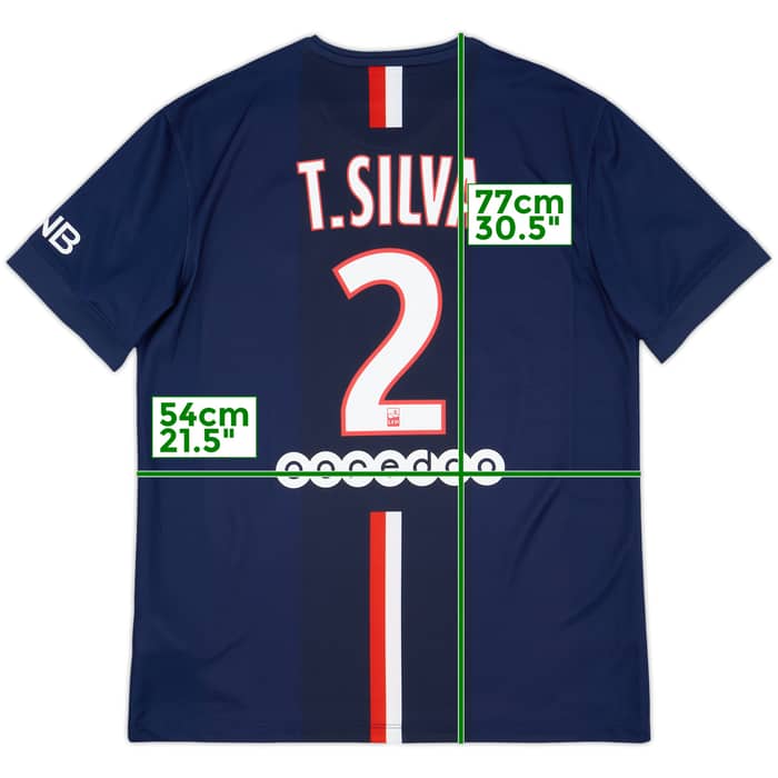 2014-15 Paris Saint-Germain Home Shirt T.Silva #2 - 8/10 - (L)