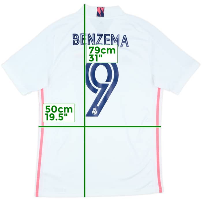 2020-21 Real Madrid Home Shirt Benzema #9 - 9/10 - (M)
