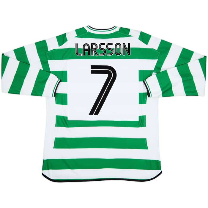 2001-03 Celtic Home L/S Shirt Larsson #7 - 8/10 - (XL)