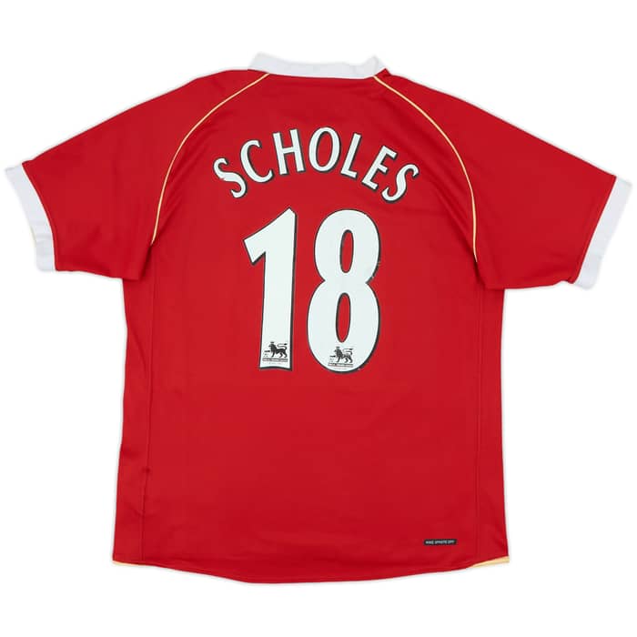 2006-07 Manchester United Home Shirt Scholes #18 - 6/10 - (M)