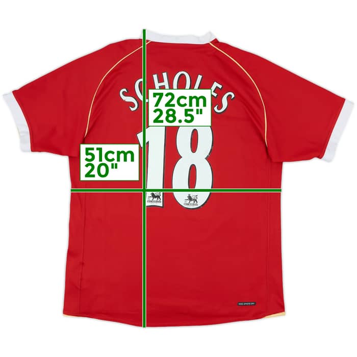 2006-07 Manchester United Home Shirt Scholes #18 - 6/10 - (M)
